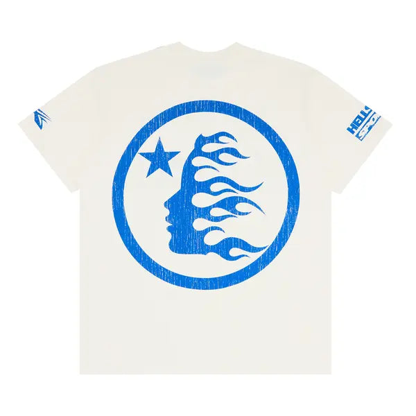 Hellstar Beat Us! T-Shirt 'White/Blue'