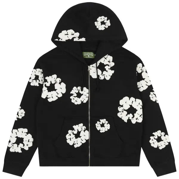Denim Tears Rhinestone Cotton Wreath Zip Hoodie