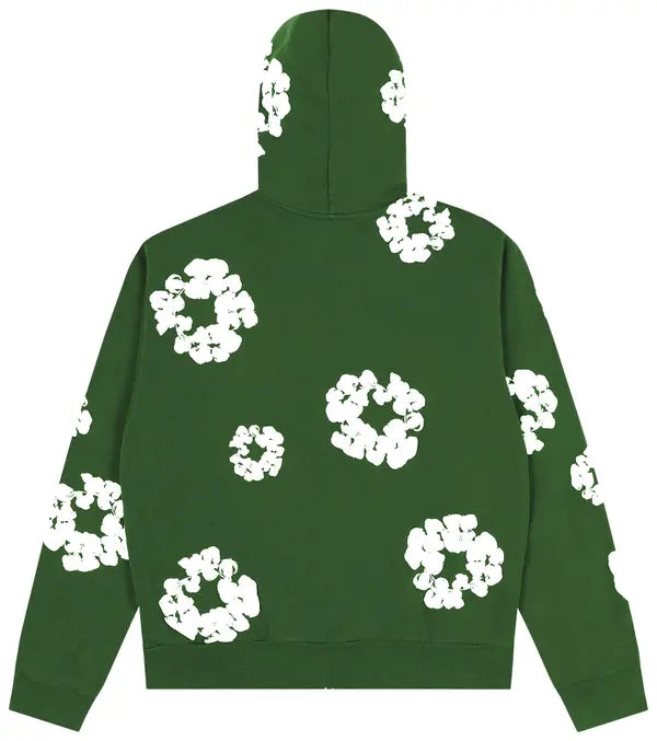 Denim Tears Rhinestone Cotton Wreath Zip Hoodie