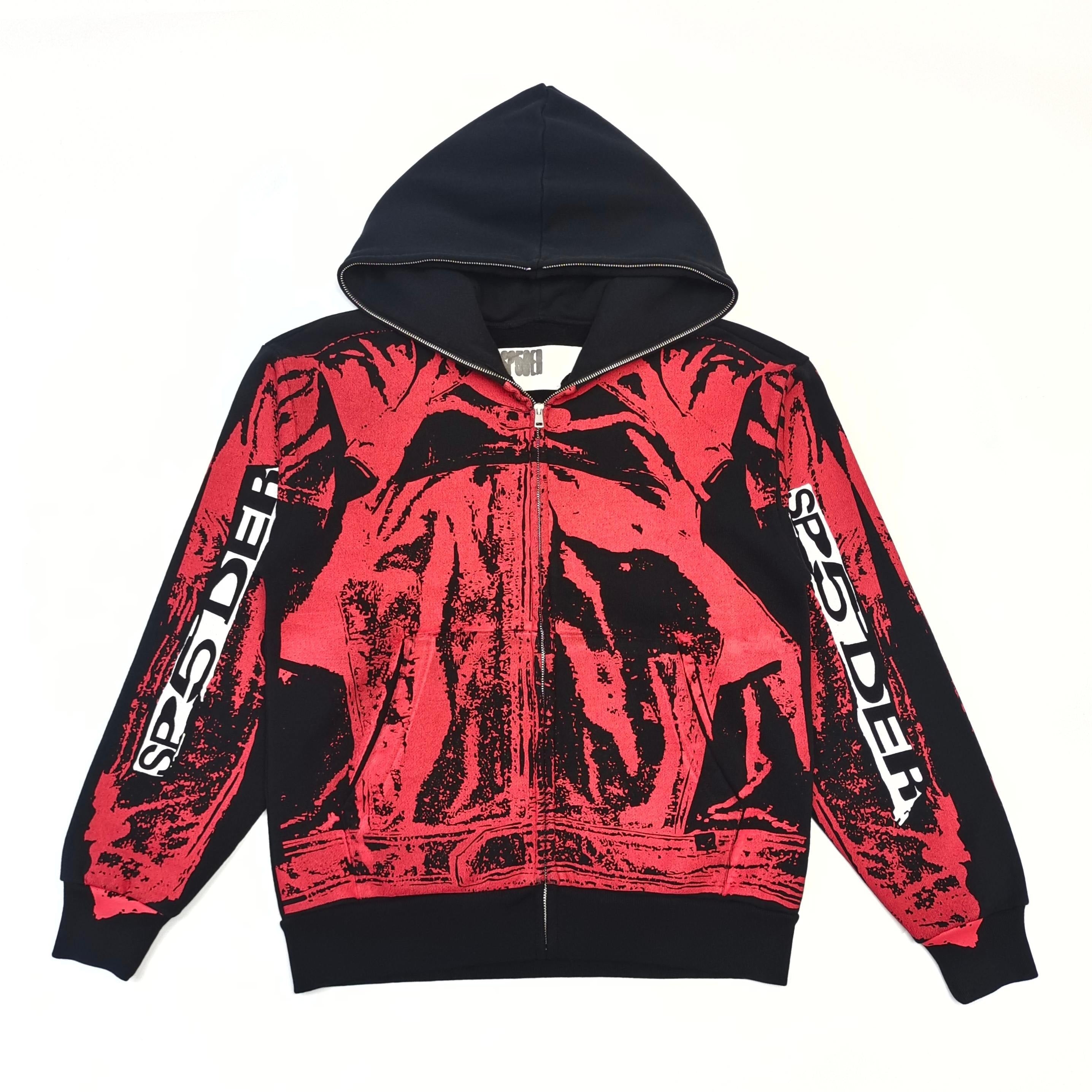 Sp5der JP5 Moto zipped hoodie