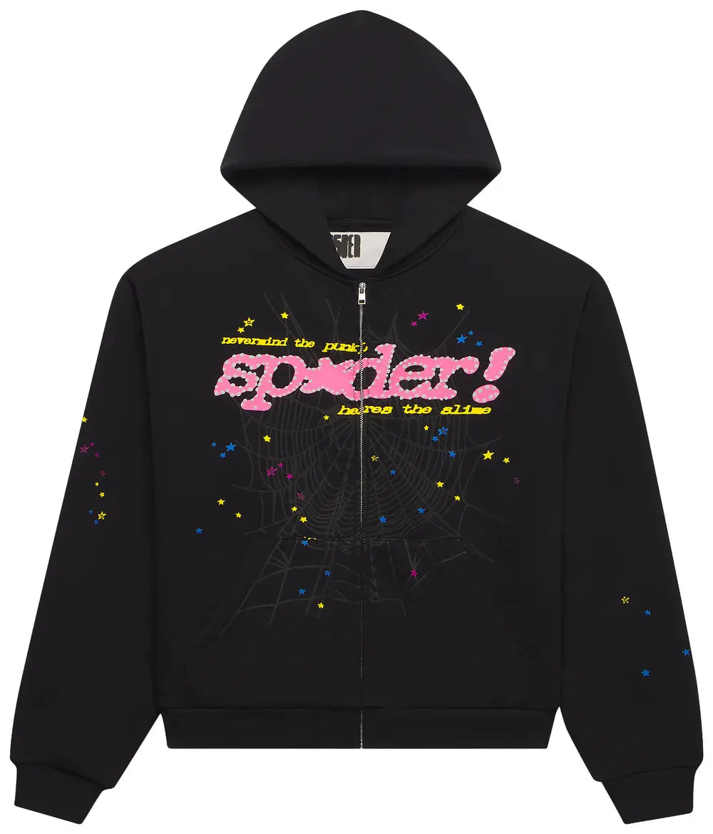(UPCOMING)Sp5der Punk V2 Zip Up 'Black'