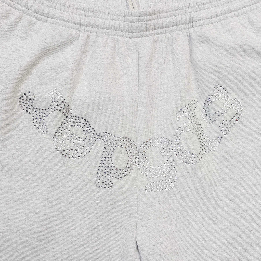Sp5der Rhinestone Beluga V2 Wide Leg Sweatpant 'Heather Grey'