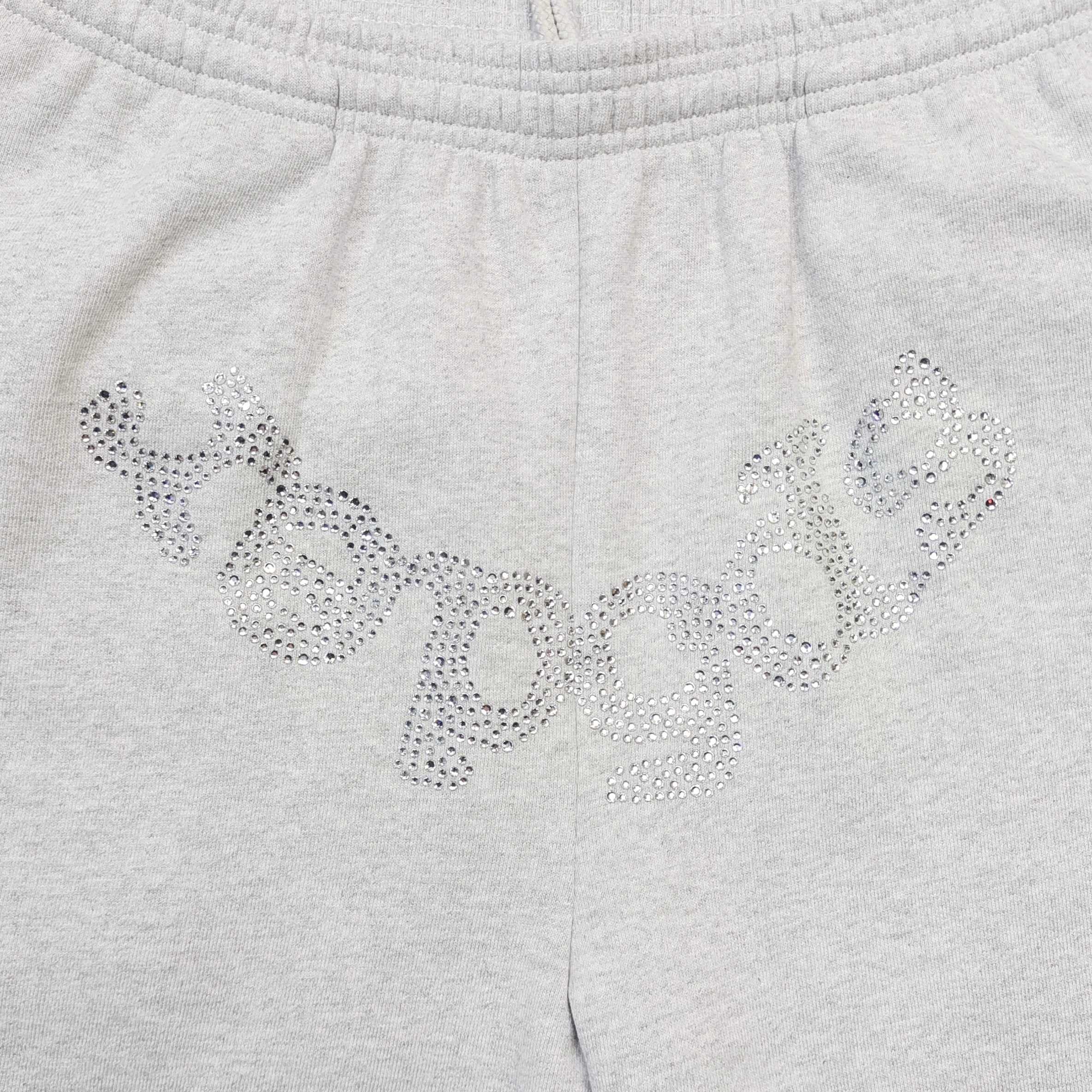Sp5der Rhinestone Beluga V2 Wide Leg Sweatpant 'Heather Grey'