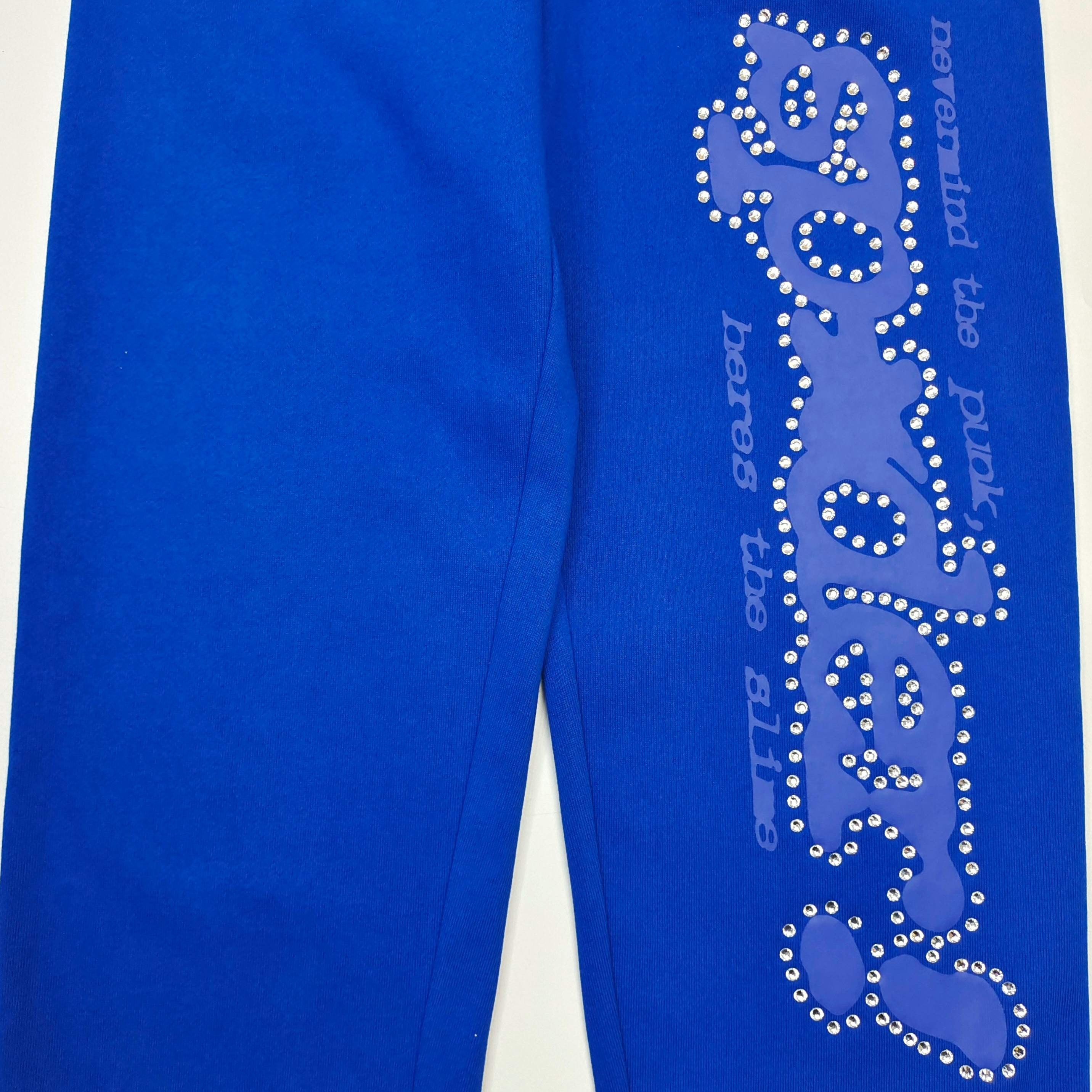 Sp5der Rhinestone Punk V2 Sweatpant 'Blue'