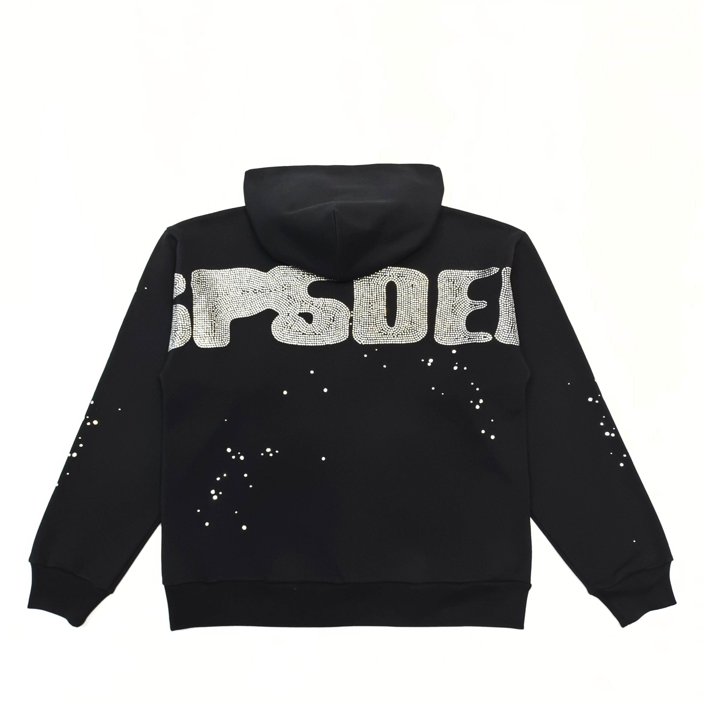 Sp5der Rhinestone Silk Hoodie