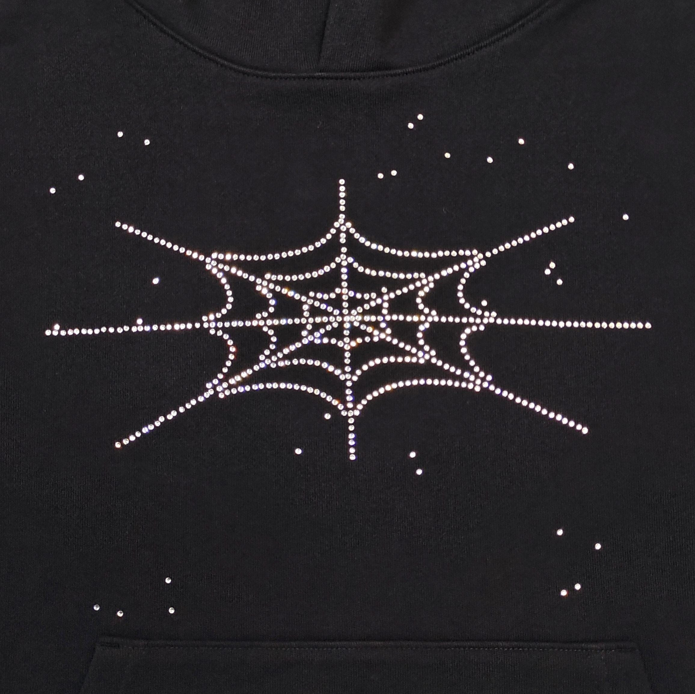 Sp5der Rhinestone Silk Hoodie