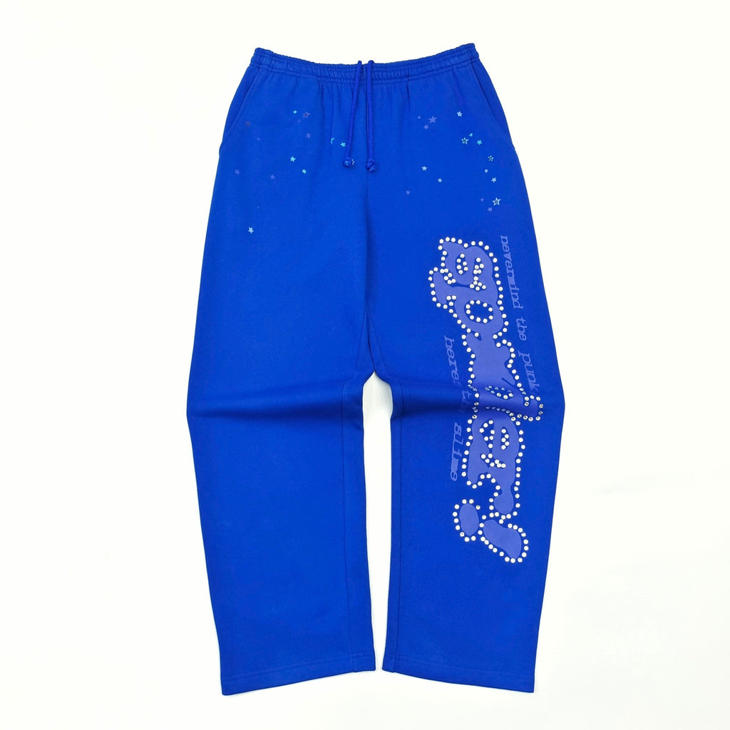 Sp5der Rhinestone Punk V2 Sweatpant 'Blue'