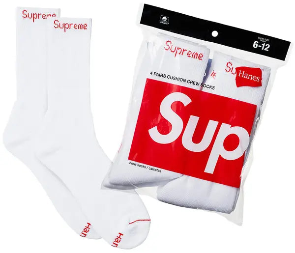 (UPCOMING) white supreme socks