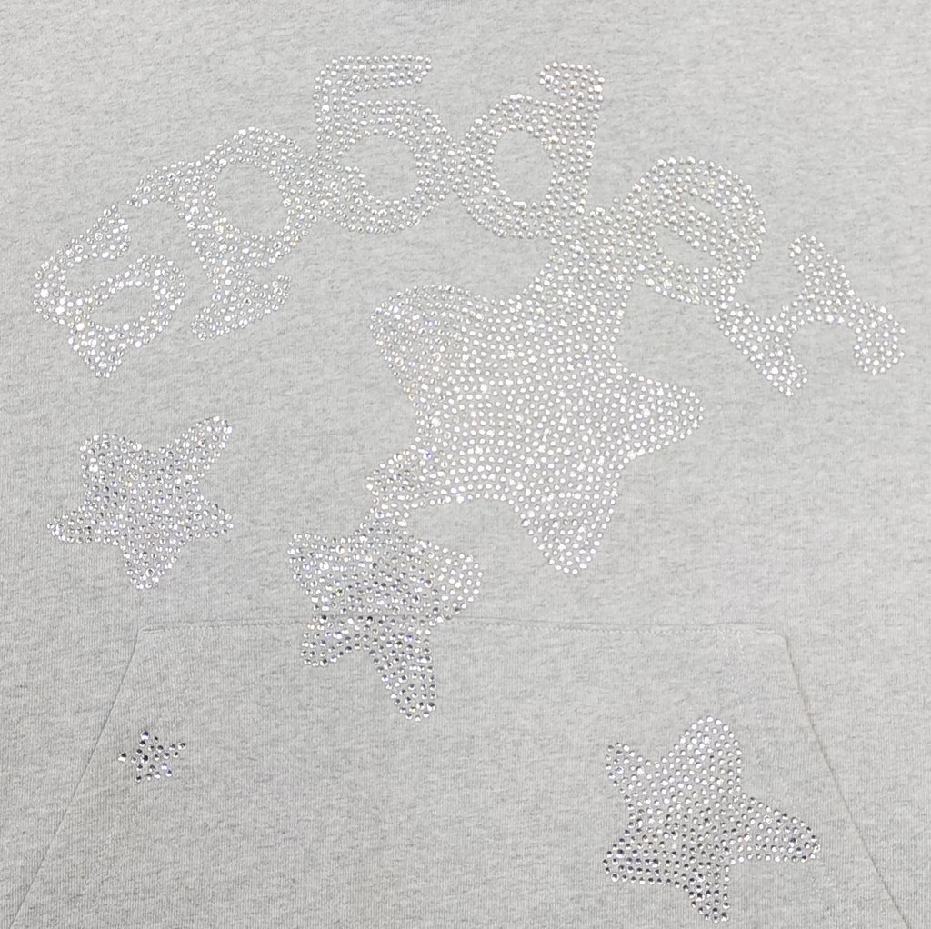 Sp5der Rhinestone Beluga Hoodie 'Heather Grey'