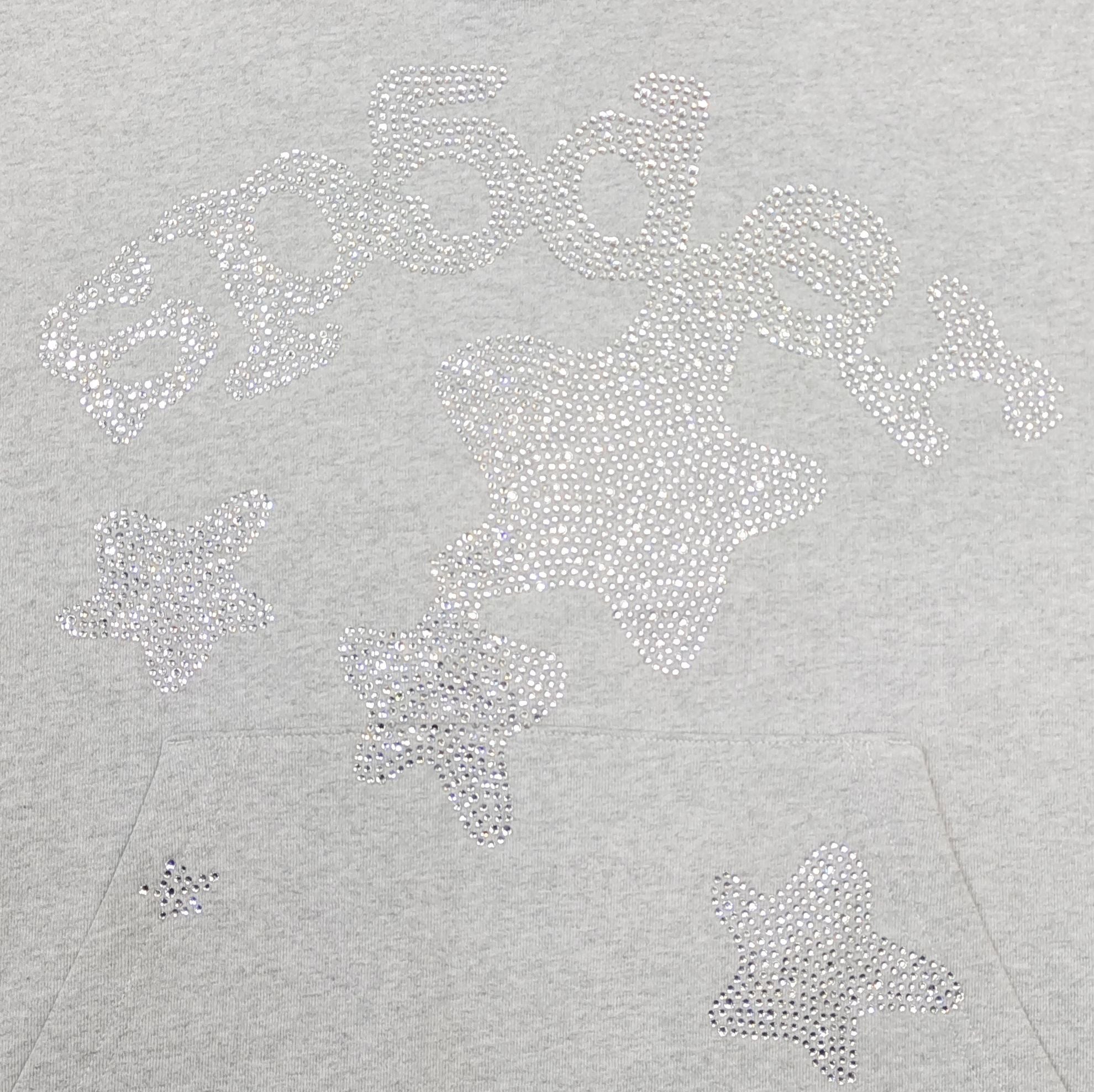 Sp5der Rhinestone Beluga Hoodie 'Heather Grey'