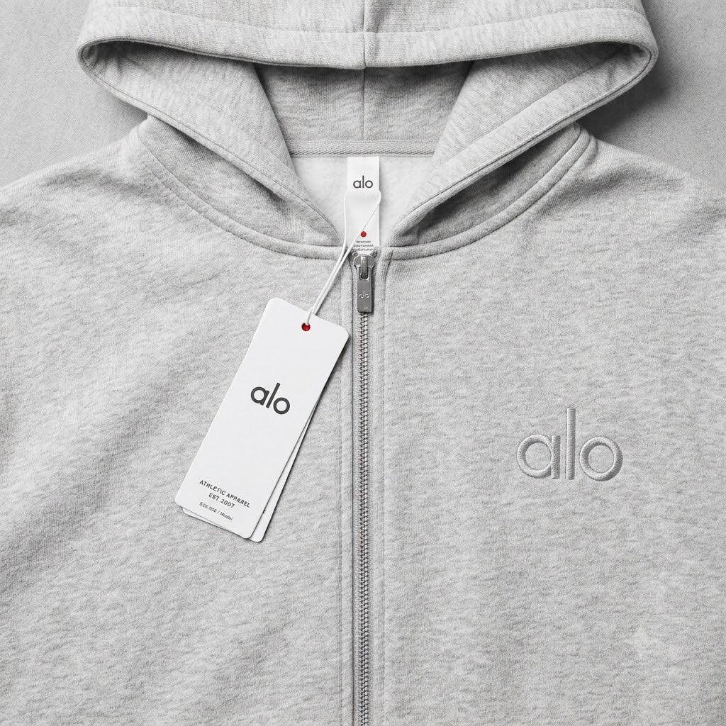 (UPCOMING) Grey alo zip up hoodie