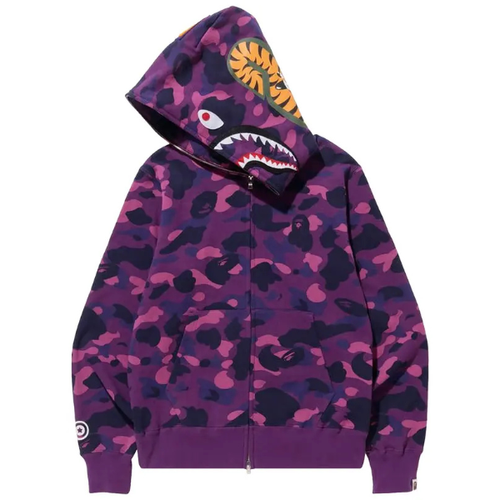 BAPE Color Camo Shark Full Zip Hoodie 'Purple'