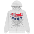 Sp5der Atlanta Full Zip Hoodie 'Heather Grey'
