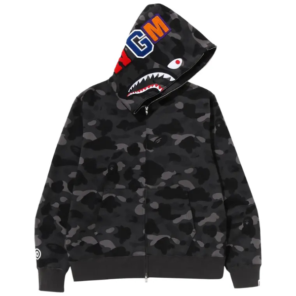 BAPE Color Camo Shark Full Zip Hoodie 'Black'