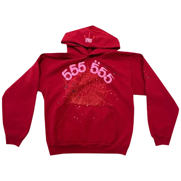 Sp5der Number 555 Hoodie 'Red'