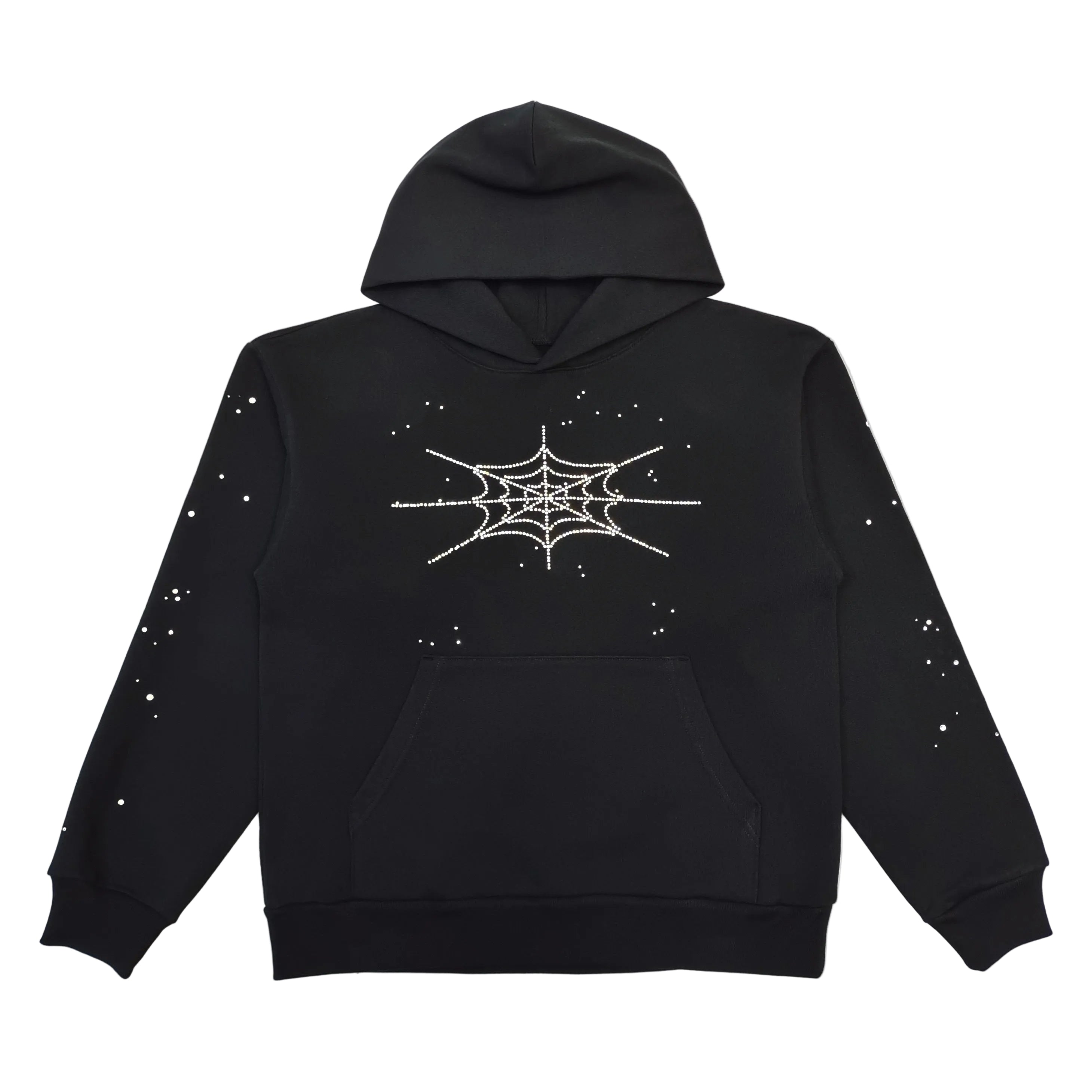 Sp5der Rhinestone Silk Hoodie