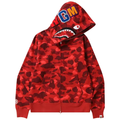 BAPE Color Camo Shark Full Zip Hoodie 'Red'